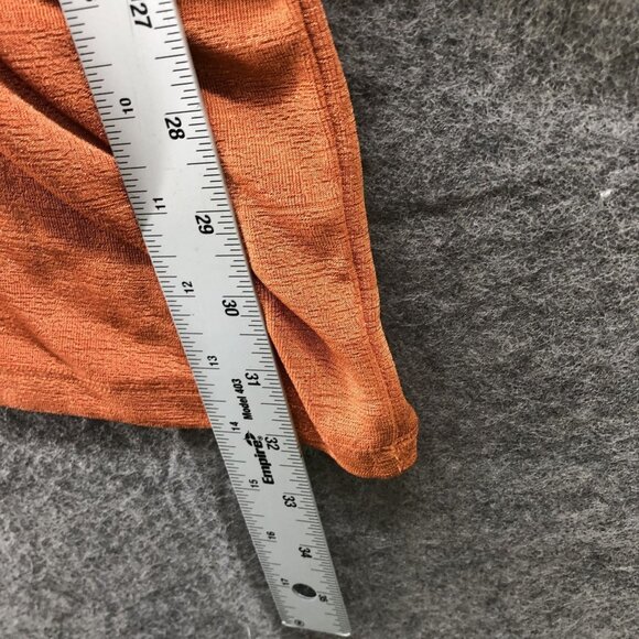 Hello Molly One Shoulder Dress Womens S (4) Orange Copper Long Sleeve Stretchy - Picture 5 of 10